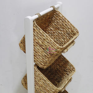 Cestas de mimbre artesanales de la fábrica Artex Dong Thap, estanterías de almacenamiento de jacinto de agua, modelo HG0269B-1WH para uso doméstico y de oficina - Product Image 6