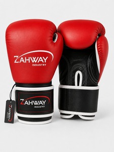 Gants de boxe de haute qualité, matière en cuir de vachette, évacuation de l'humidité, fermeture auto-agrippante, nouveau style très vendu - Product Image 3