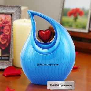 Urne funéraire en alliage métallique massif, style américain, en forme de goutte d'eau, couleur blanc et violet lavande, pour cendres humaines ou d'animaux, fournitures funéraires, urne de sépulture - Product Image 4