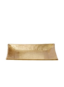 Plateau de présentation luxueux en acier inoxydable martelé doré pour bijoux, parfums, décoration de bureau et de salle de bain - Product Image 4