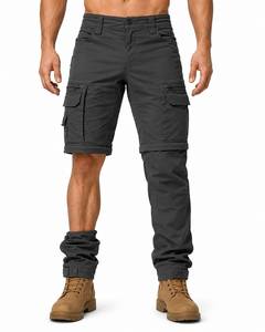 Heavy Duty Men's Convertible <b>Cargo</b> <b>Pants</b> Multi Pocket <b>Work</b> Trousers Detachable Zip Off Legs Outdoor Camping Hiking <b>Pant</b> - Product Image 2
