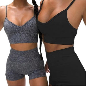 Soutien-gorge de sport OEM sexy, court, respirant, sans armatures, convertible, push-up, avec coussinets, pour le yoga, séchage rapide, débardeur pour femme - Product Image 4