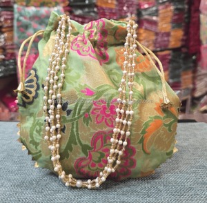 Bolsas de Seda con Diseño Floral Indio para Recuerdos de Boda, Bolsitas de Regalo para Invitados, Bolsos de Mano para Mujer, Bolsas de Regalo con Cordón para Bodas y Fiestas - Product Image 4