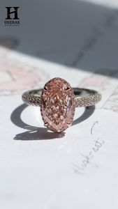 Anillo de Compromiso Ovalado Personalizado con Moissanita Rosa, Engaste de 8 Puntas, Halo Pavé, Joyería Fina de Oro para Boda, Fabricante - Product Image 5