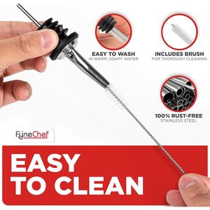 Set da 48 Beccucci Versatori in Acciaio Inox per Bottiglie, Accessori per Bevande Alcoliche, Vino e Liquori, Ideali per Bar e Dispenser - Product Image 4