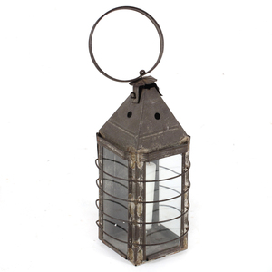 Farol de vela antiguo con jaula de alambre, luz colgante metálica vintage estilo farolillo para decoración náutica o rústica, ¡en oferta! - Product Image 1