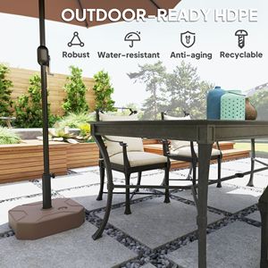 Base per Ombrellone Quadrato in Poliestere, Resistente, 44 libbre, Supporto da Esterno Riempibile fino a 55 libbre per Ombrelloni Quadrati - Product Image 6