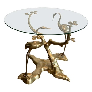 Table basse en laiton pur, modèle 2025, très prisée, table basse de luxe en laiton, mobilier de salon de style Regency - Product Image 4