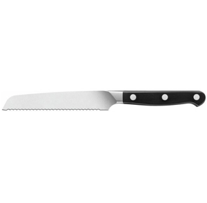 Juego de Cuchillos de Cocina con Mangos Negros y Hojas Plateadas, Soporte de Madera Marrón y Tijeras para Cortar Pan, Picar y Preparar Alimentos - Product Image 6
