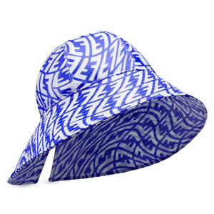 Chapeau Bob Unisexe à Motif Géométrique Bleu, Chapeau d'Été Décontracté de Plage à Large Bord pour Adulte en Polyester Non-Tissé - Product Image 2