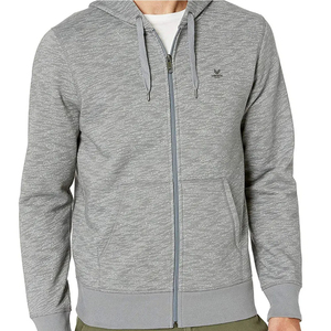 Sweat à capuche zippé respirant doublé polaire uni de haute qualité pour homme, en coton/polyester, faible MOQ, tendance - Product Image 6