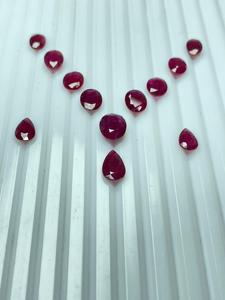 พลอยทับทิมธรรมชาติทรงรูปไข่/ทรงลูกแพร์ ไม่ผ่านการอบความร้อน ไม่ผ่านการบำบัด สำหรับชุดเครื่องประดับสร้อยคอ - Product Image 3