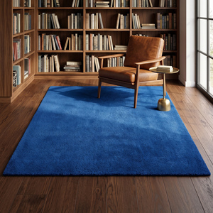 Tapis d'intérieur texturé uni en laine tuftée bleu roi antidérapant, tapis de sol doux pour salon, chambre à coucher, salle à manger, décoration moderne de la maison - Product Image 2