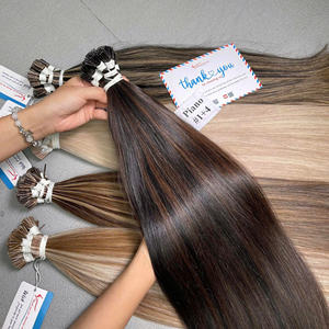 Produit le plus vendu : Extensions de cheveux à pointe en kératine (I-tip, U-tip), ondulées, super double drawn, couleurs piano, prêtes à être expédiées. - Product Image 4
