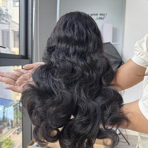 Precio al por mayor 100% Raw Virgin vietnamita humano encaje peluca trama cuerpo onda Color Natural Super doble dibujado extensiones de cabello - Product Image 5