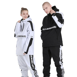 Veste de ski rose à capuche pour femme avec empiècements de manches blancs, fermeture éclair étanche, vêtements de snowboard, taille adulte - Product Image 6