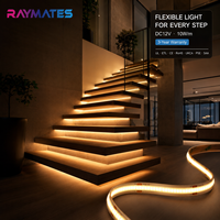 Bande lumineuse LED COB à prix d'usine, 6000K, prise UK, haute luminosité pour éclairage de meubles de cuisine, magasin de détail, salle d'exposition, 12V