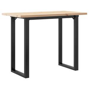 Table à manger en bois massif de pin et acier avec structure en O 39,4"x19,7"x29,7" - Product Image 2
