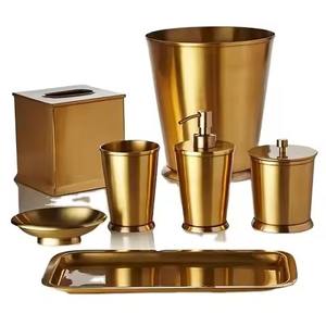 Ensemble d'accessoires de salle de bain modernes en métal avec organisateur de vanité - Product Image 4