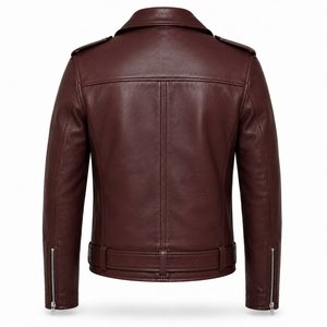Chaqueta de Cuero Personalizada para Hombre, Chaqueta de Motociclista de Cuero Genuino, Abrigo de Cuero Casual a la Moda, Proveedor Mayorista - Product Image 2