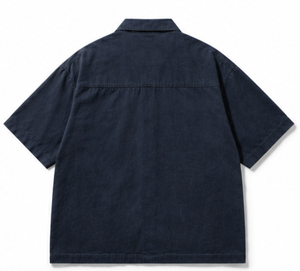 เสื้อเชิ้ตทำงานแขนสั้นทรงโอเวอร์ไซส์คุณภาพสูงสำหรับผู้ชาย - Product Image 4