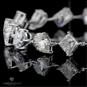 Bracelet tennis élégant en diamants de laboratoire à taille mixte, certification IGI, clarté VVS, or 10/14/18 carats, tendance pour l'exportation en gros - Product Image 2