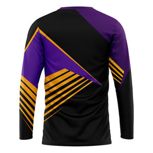 T-shirt à manches longues col en V pour homme, sublimation haute qualité, 100 % polyester, 220 grammes, design imprimé personnalisé, anti-plis - Product Image 2