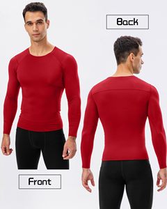 Men Breathable MMA Rash Guard Compression Shirt Crew <b>Neck</b> Long Sleeve Athletic Rash Guard <b>For</b> Gym Training Running Cycling Top - Product Image 3
