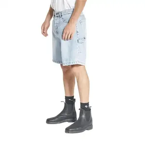 Denim Manufacturer Streetwear Custom Vintage Wash Jorts <b>Men</b> <b>Jeans</b> Shorts With Rhinestones Denim Shorts - Product Image 1