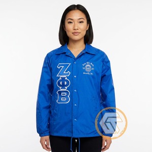 Tresors grecs - Veste brodée personnalisée avec logo Zeta Phi Beta Sorority pour femmes, en polyester 100% et doublure en soie - Product Image 3