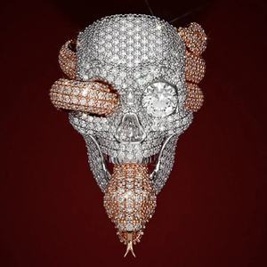 Iced Out Skull Snake Moissanite <b>Ring</b> Two Tone Gold Plated <b>Crystal</b> Jewelry Statement Gift - Product Image 2