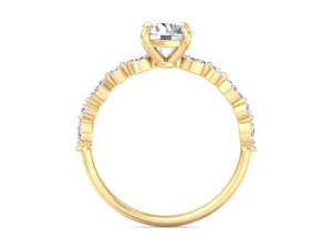 Anillo de Compromiso y Boda con Diamante Cultivado en Laboratorio Pragalbh, Corte Ovalado, Halo, Banda Pavé, Oro de 18K, Diamantes Certificados IGI, para Mujer - Product Image 2