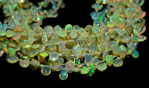 Excellente pierre d'opale éthiopienne naturelle en forme de poire à facettes de qualité supérieure 5x4 à 9x4mm perles pierre opale fabrication de bijoux - Product Image 2