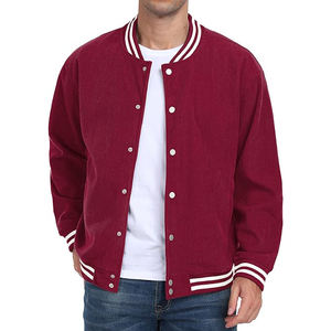 Chaqueta Varsity de Forro Polar para Hombre, Mezcla de Poliéster, Exterior Liso, Interior Suave, Estilo Béisbol Universitario, Cálida, Ligera, para Invierno - Product Image 4