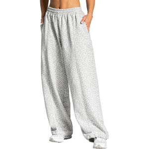 Premium Quality Women's Mid Waist Sweatpants Streetwear Winter Eco-Friendly Breathable Cotton Fleece Joggers <b>Elastic</b> Waist <b>Lace</b> - Product Image 1