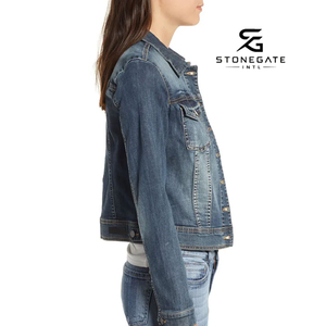Chaqueta vaquera de algodón para mujer, estilo vintage, con botones frontales, fabricante mayorista para colecciones de moda otoñal y ropa casual 2026 - Product Image 2