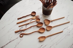 ช้อนไม้รูปหัวใจ | ช้อนไม้ทำมือ | ช้อนที่ฉันชอบ | อุปกรณ์ครัวออร์แกนิก | ช้อนวินเทจ | ชุดของขวัญงานฝีมือรักษ์โลก - Product Image 2