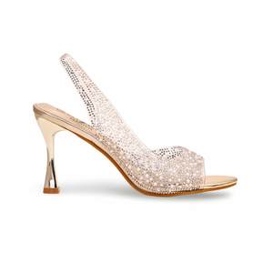 Sandale en gelée de mariée fantaisie dorée pour femme FN5954 - Product Image 4