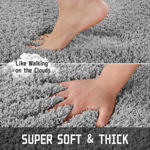 Hot Selling 17"x24" Microfiber Bath <b>Mat</b> Super Absorbent Non-Slip Floor Thick Plush Shaggy Tufted <b>Bathroom</b> Rug Washable Hotel - Product Image 2