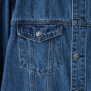 Custom Logo Men's Classic Blue <b>Denim</b> Jacket Casual Long Sleeve Slim Fit Button Down Jean <b>Coat</b> with Zipper Pockets Streetwear - Product Image 6
