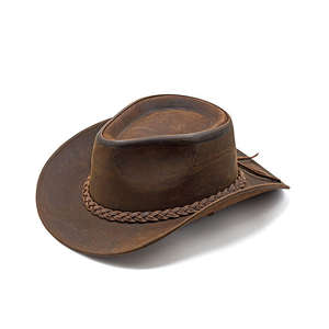 Sombrero de Vaquero Clásico de Lona con Corona de Malla Ventilada y Ala Ancha para Máxima Protección Solar - Product Image 1