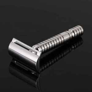 Premium Luxury Stainless Steel Safety <b>Razor</b> with Single Super Stainless Steel Blade Reusable Handle for Men Grooming Instruments - Product Image 5