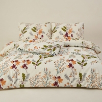 Parure de lit Candice Sage avec 2 taies d'oreiller, imprimé floral, 100% coton, 150 fils/cm², qualité A, toutes saisons