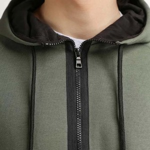 Sweat-shirt à capuche zippé vert olive pour homme, coupe classique, en coton French Terry, décontracté, pour l'automne, prix abordable - Product Image 6