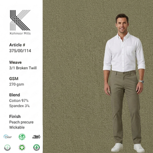 97% coton 3% Spandex tissé popeline tissu respirant et lavé uni teint pour vêtements décontractés et formels - Product Image 2