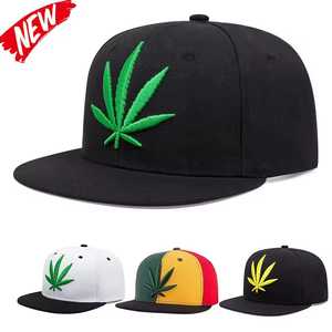 Casquette Snapback Rasta Color Block avec feuille de cannabis brodée, unisexe, style Hip Hop, décontractée, printemps-été, 56-58CM - Product Image 6