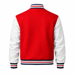 Chaqueta Varsity Personalizada OEM, Chaqueta de Béisbol Letterman, Cuerpo de Lana, Mangas de PU, Botones a Presión, Chaqueta de Invierno - Product Image 2