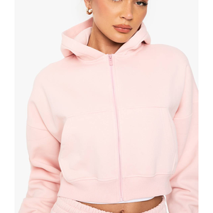 Sweat-shirt court à manches longues pour femme en coton, avec impression en relief, uniforme de tennis, logo brodé et imprimé OEM, grande taille, vente en gros - Product Image 2