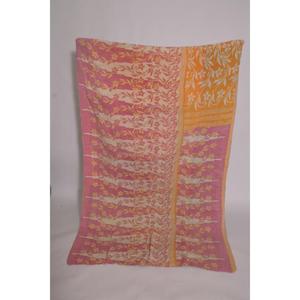 Colcha Kantha india vintage de algodón estampado, hecha a mano, lavable, reversible, tipo Gudri, para decoración del hogar y sofá. - Product Image 1