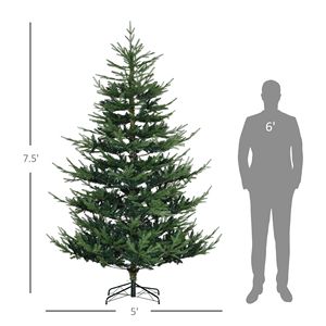Albero di Natale a Forma di Matita 210 cm con 1218 Rami Realistici in PE PVC, Apertura Automatica, Base in Acciaio Verde, per Uso Interno - Product Image 3